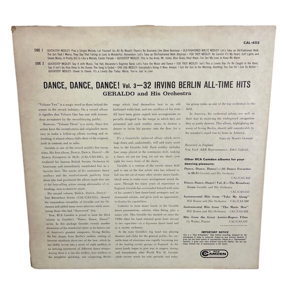Vintage 1960 Dance Dance Dance 32 Irving Berlin All Time Hits LP Vinyl Record - Picture 2 of 2